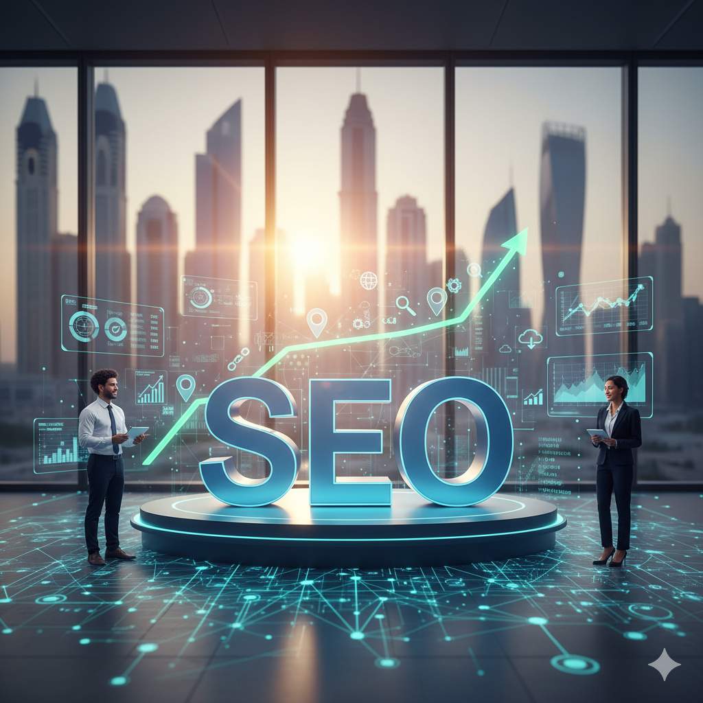 SEO Strategies in Dubai. Image ai generated.