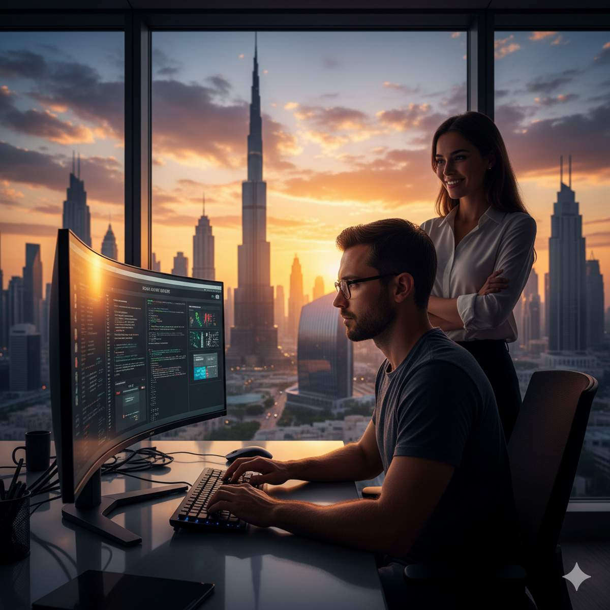 Ecommerce development in Dubai. Image AI generated.