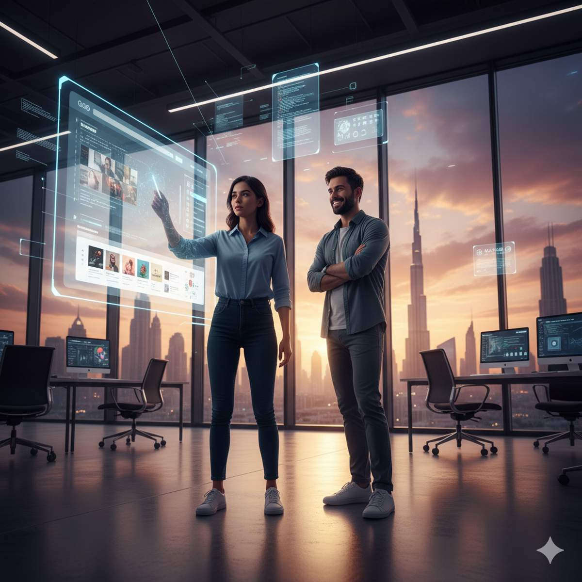 Ecommerce development in Dubai. Image AI generated.