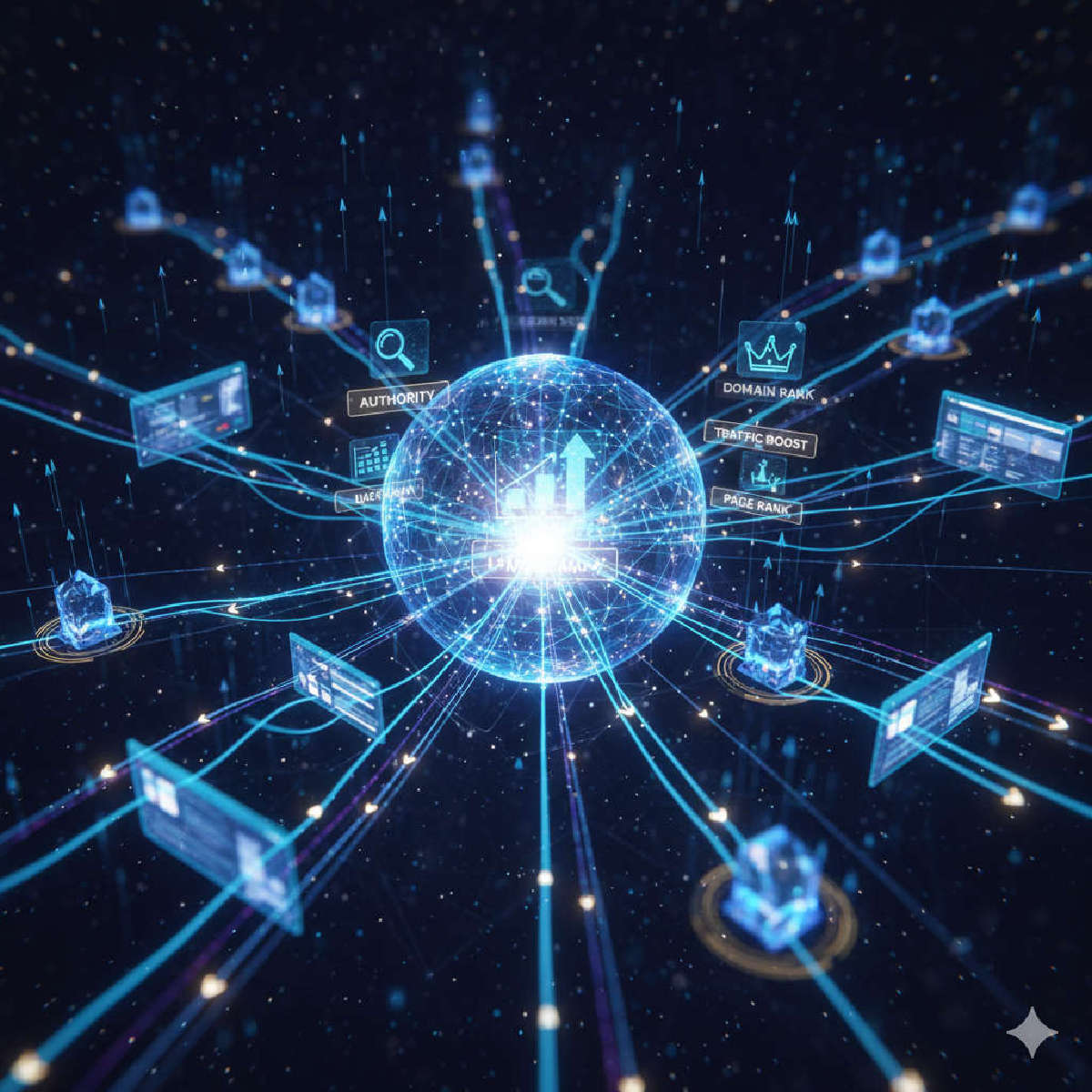 Linkbuilding service in Dubai. Image ai generated.
