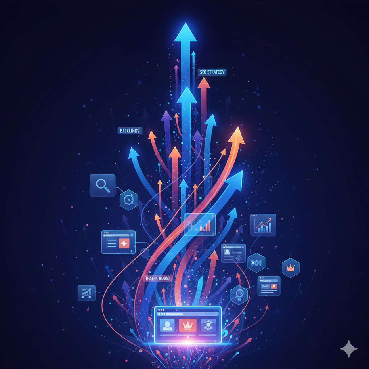 Linkbuilding service in Dubai. Image ai generated.