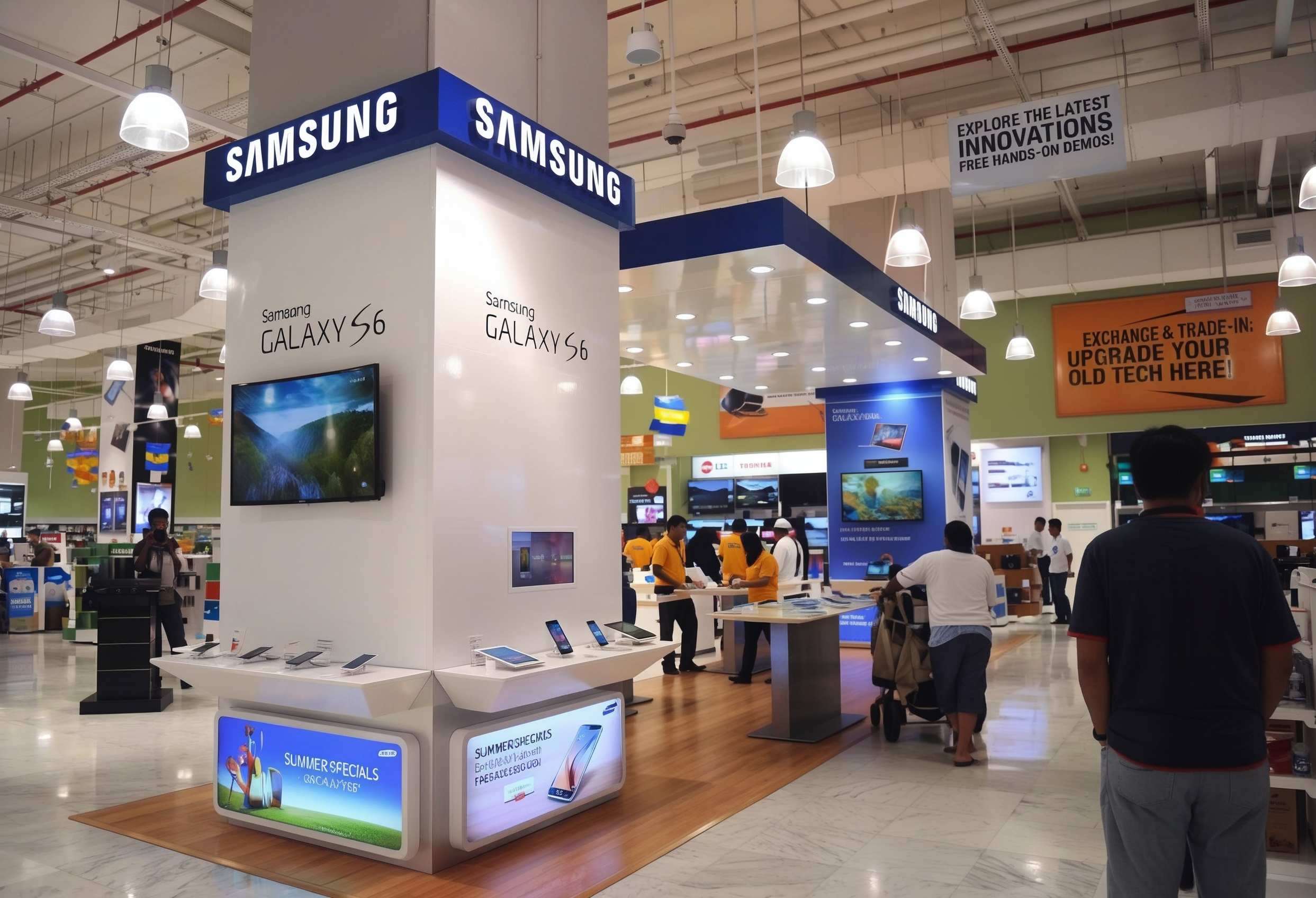 Samsung Galaxy brand activation and interactive promotional booth managed by BBP Group in Dubai. Samsung retail display and experiential booth produced by BBP Group in Dubai for Hype Agency.