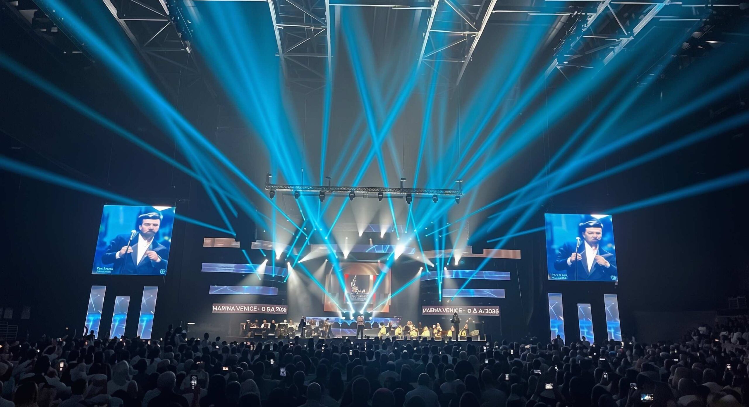 Event in Dubai: Hype Agency Partner BBP Group (Dubai) branding and production with full venue view. Large scale event in Dubai with custom branding, managed by BBP Group in partnership with Hype Agency.